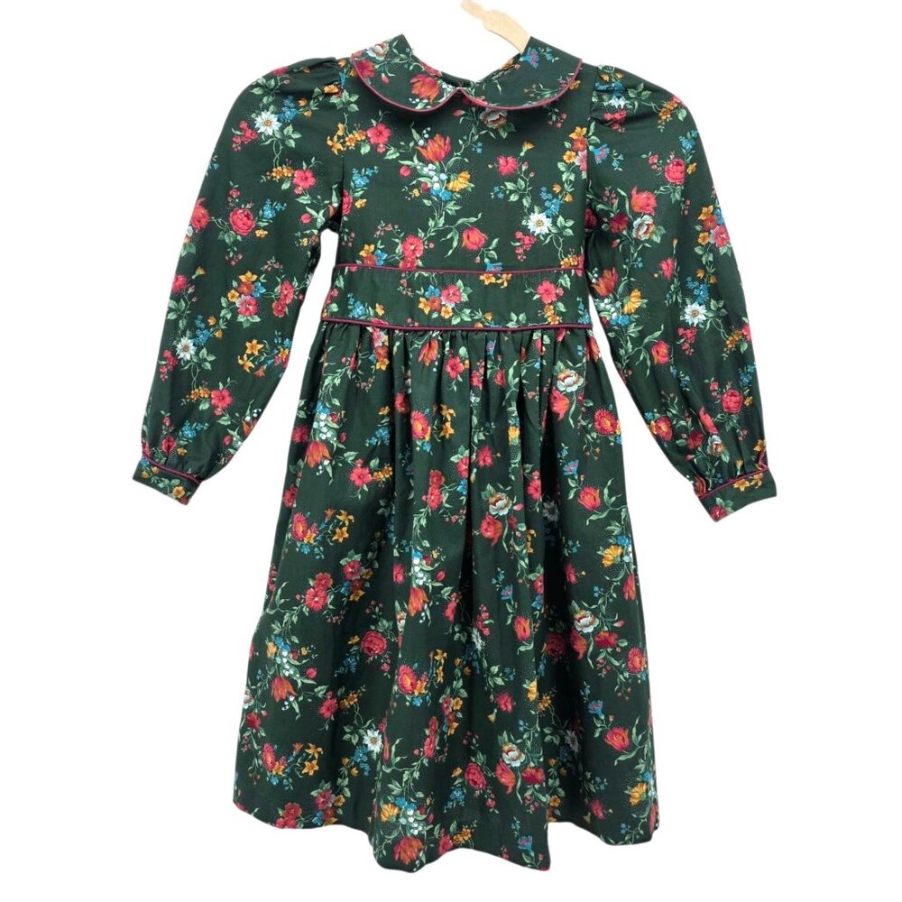 Vintage My Twinn Girl 6 Dress Maxi Floral Green Maeve Pink 1990s Cottage Boho